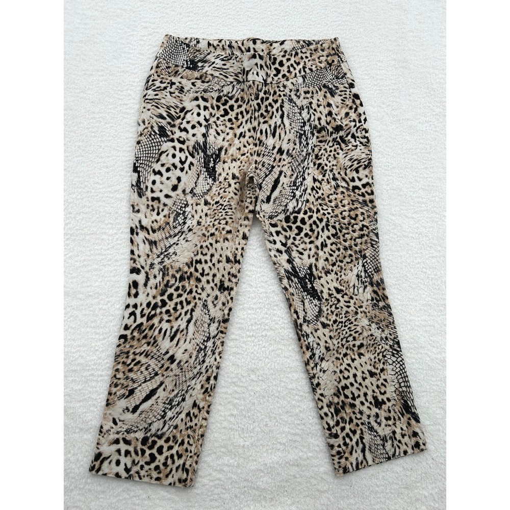 Chico's So Slimming Juliet Ankle Pants Leopard Snakeskin Animal Print 00P 2P